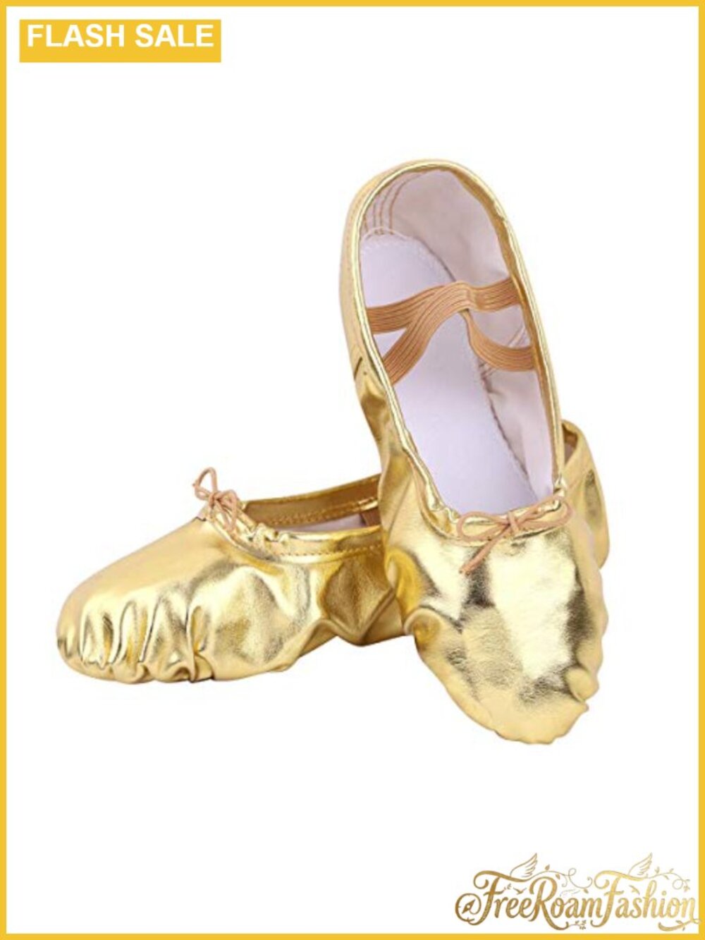 Ballet Dance Shoes Split-Sole PU Leather Slipper Flats for Dance
